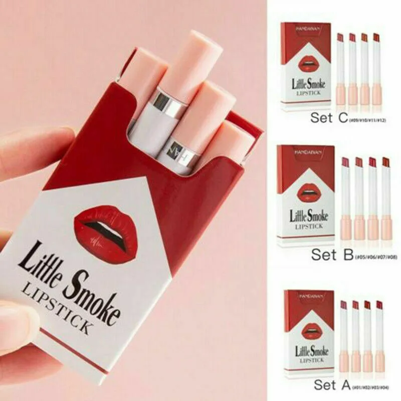 

Cigarette Lipstick Makeup Waterproof Matte Velvet Long Lasting Fashion 4pcs