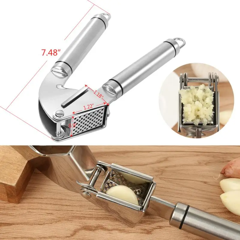 

1pcs Premium Metal Garlic Press Garlic Mincer Chopper Crusher Presser Slicer Grater Squeezer With Great Handle Outdoor Tools