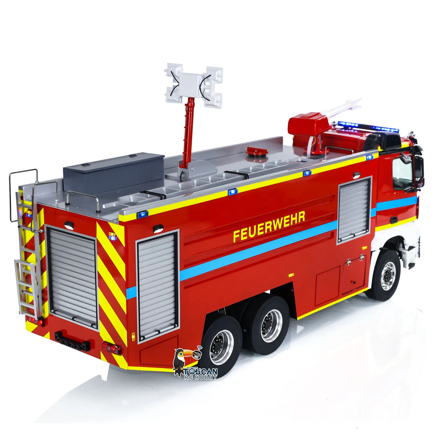 Фото Масштаб 1/14 RC Пожарная машина 6x6 Металлическое шасси RTR Пожарный грузовик с дистанционным управлением 2-скоростная модель автомобиля со звуковым светом Набор игрушек №3