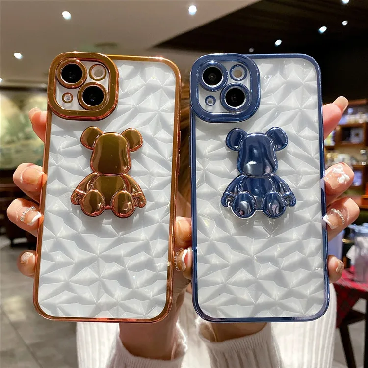 

Disney 3D Cartoon Plating Phone Case for iPhone 13 13Pro 12 12Pro 11 Pro X XS Max XR 7 8 Plus Transparent Protective Back Covers