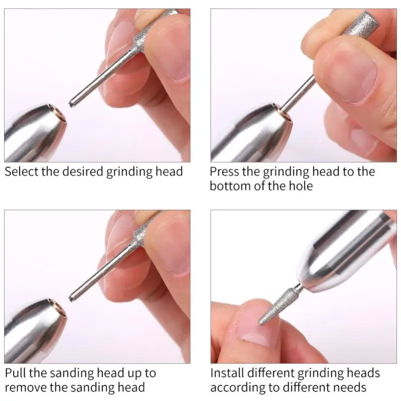 

Portable Electric Nail Drill Manicure Machine Acrylic Gel Polish Remover Nails Milling Sander Rechargeable Nail Art Equipment