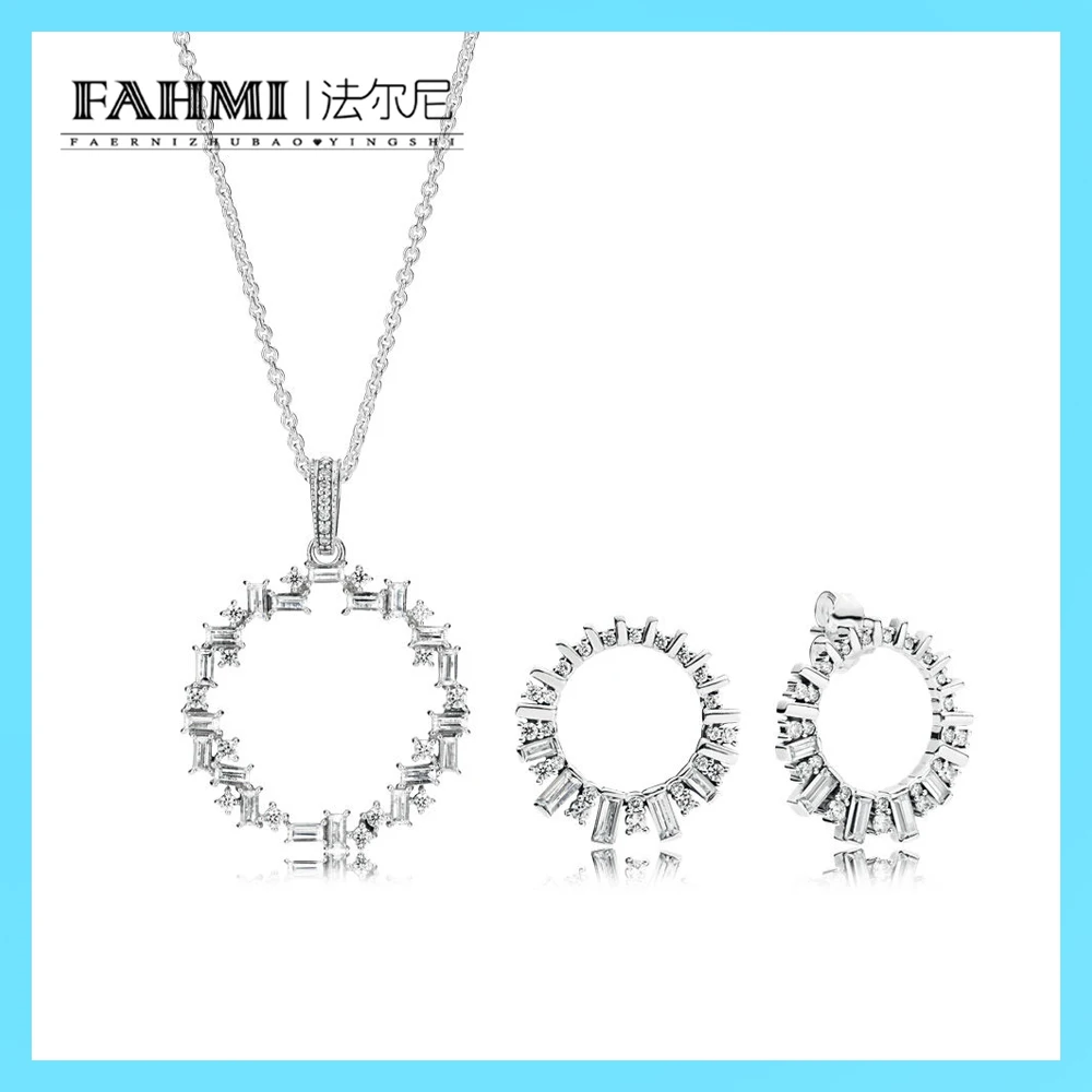 

FAHMI 100% 925 Sterling Silver New RAU0538 Shards of Sparkling Gift Set Fashion Women Elegant Gift Jewelry Factory Direct