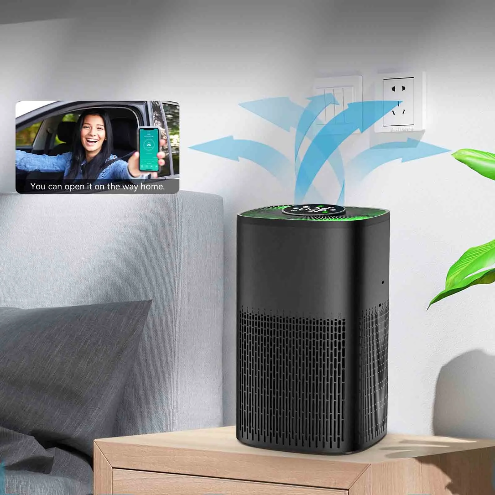

2021 Large Room Air Purifier for Smart Wifi Tuya Home HEPA Air Purifiers