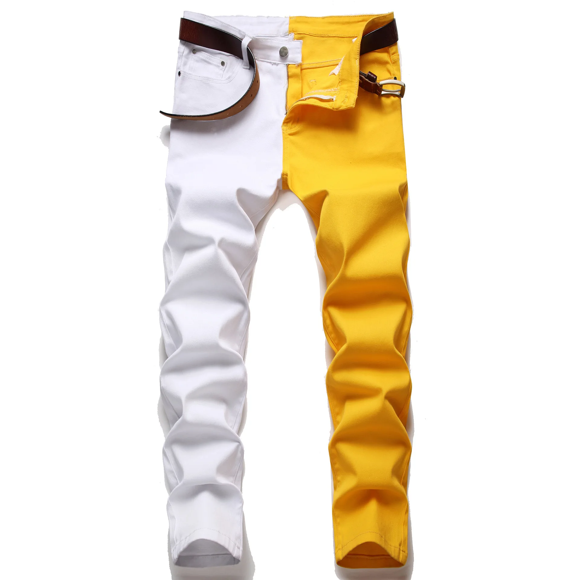 

2023 Men's Pleated Motorcycle Jeans New Stretch Jeans
