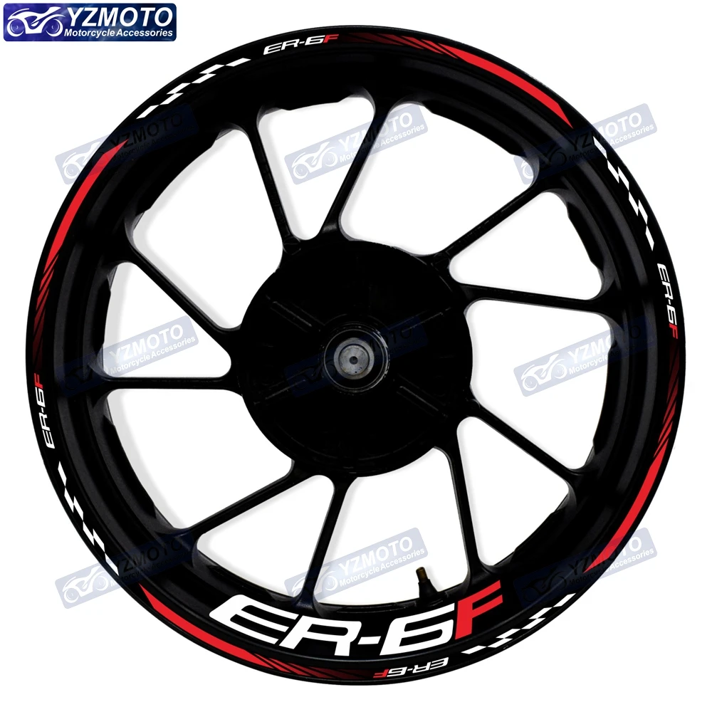 

Для Kawasaki ER-6F ER6F мотоциклетная Передняя и задняя 17-дюймовая наклейка на ступицу колеса наклейка Водонепроницаемая Светоотражающая декоративная обода наклейки