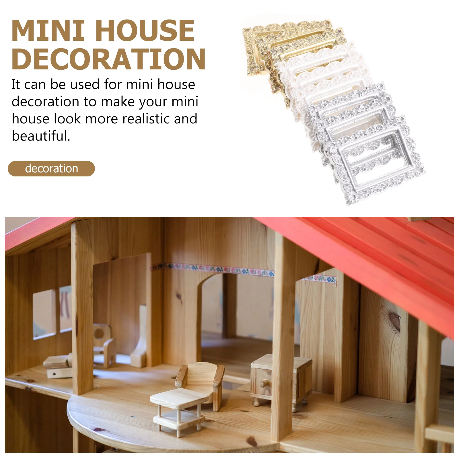 9-częściowa ramka na zdjęcia Ozdoby Akcesoria do telefonu Mini Vintage Dekoracja dla dzieci majsterkowania Rękodzieło Tworzenie rekwizytów w