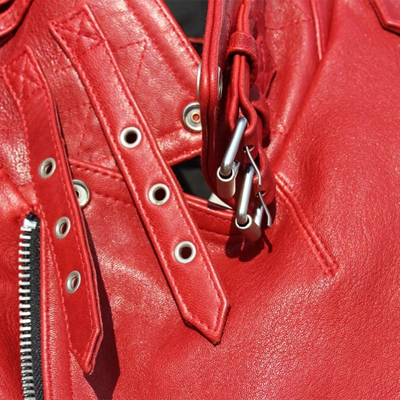 Мягкая толстая куртка из натуральной овчины мужская мотоциклетная байкерская