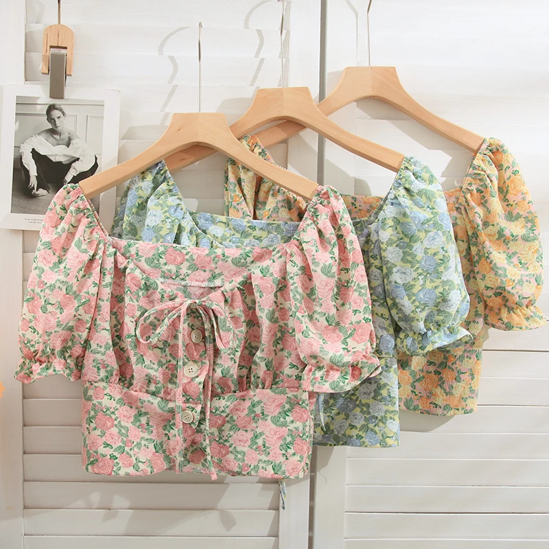 

T Shirts Party Ropa De Mujer Y2k Tops Harajuku Women Fashion Basic Clothing Streetwear High Street Puff Sleeve Cute Summer Tees