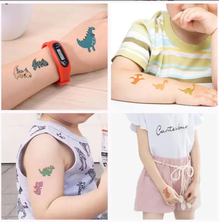 

boy child tattoo Dinosaur Unicorn Mermaid Tattoo Sticker Child Temporary Bronzing Tattoo Stickers Body Tatoo for Kids Cute Tatto