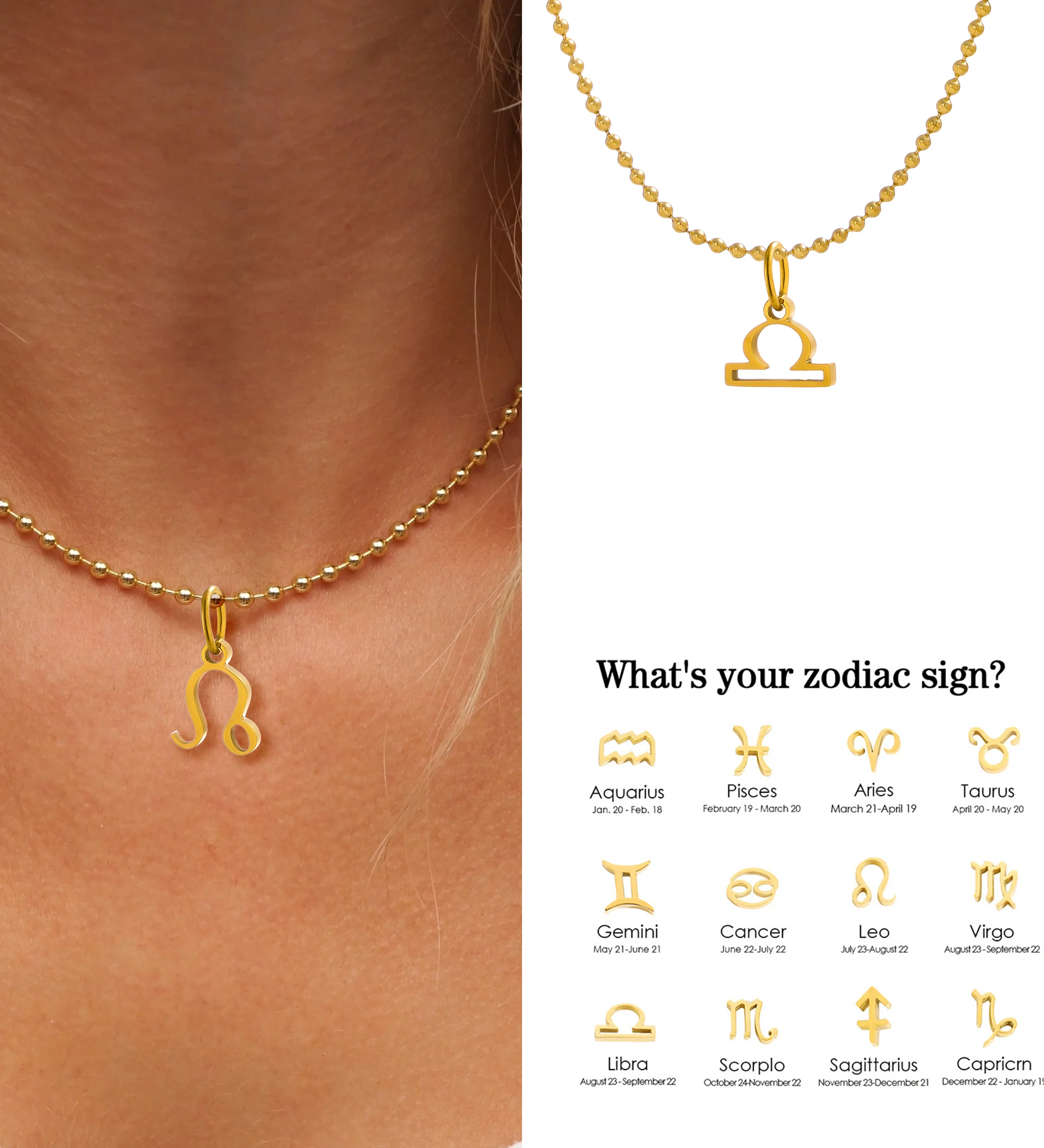 Подвеска из нержавеющей стали 316L 12 знаков зодиака