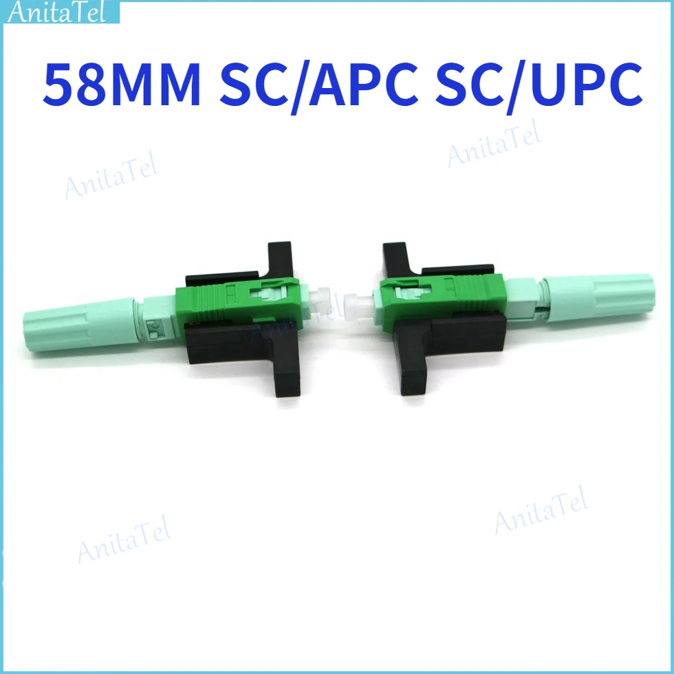 

100pcs/lot 58MM SC/APC SC/UPC SM Single-Mode Optical Fiber Quick Connector FTTH Cold Connector Tool Fiber Optic Fast Connnector