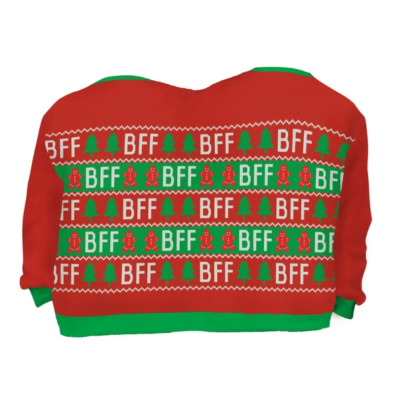 Teanoon Рождественские толстовки для мужчин и женщин с принтом пуловер двух человек