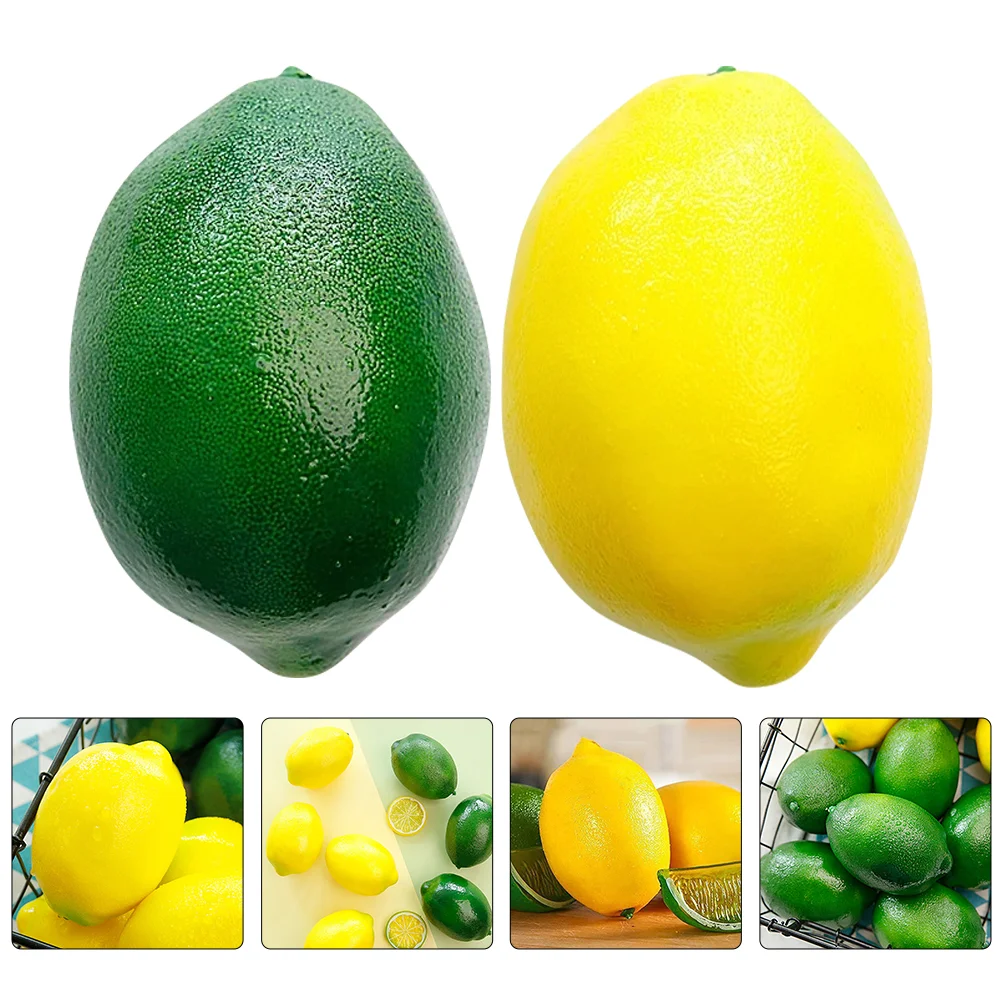 

8pcs Decorative Practical Useful Sturdy Lifelike Lemon Adornment False Lemon Prop Fake Fruit Adornment