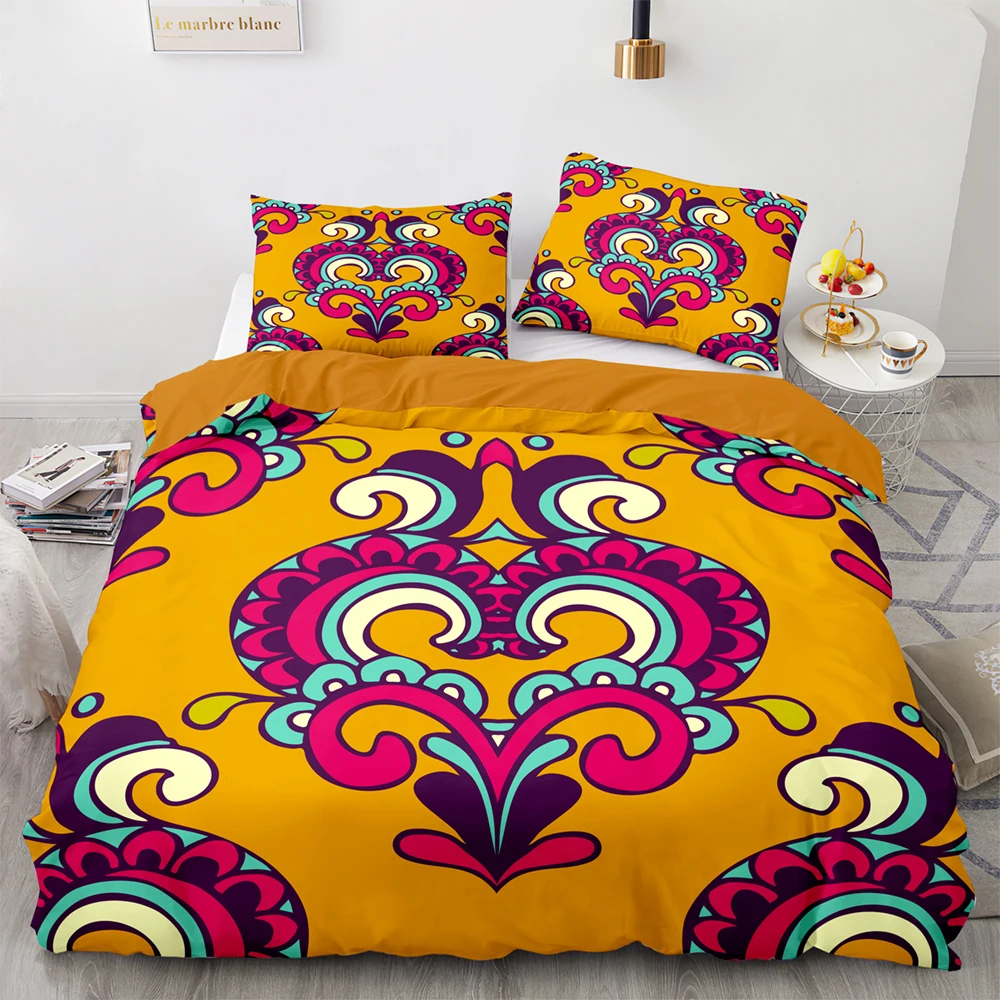 

Комплект постельного белья с красочным тотемным рисунком, Винтажный дизайн, пододеяльник для двойной королевы, короля, полноразмерный стаб...