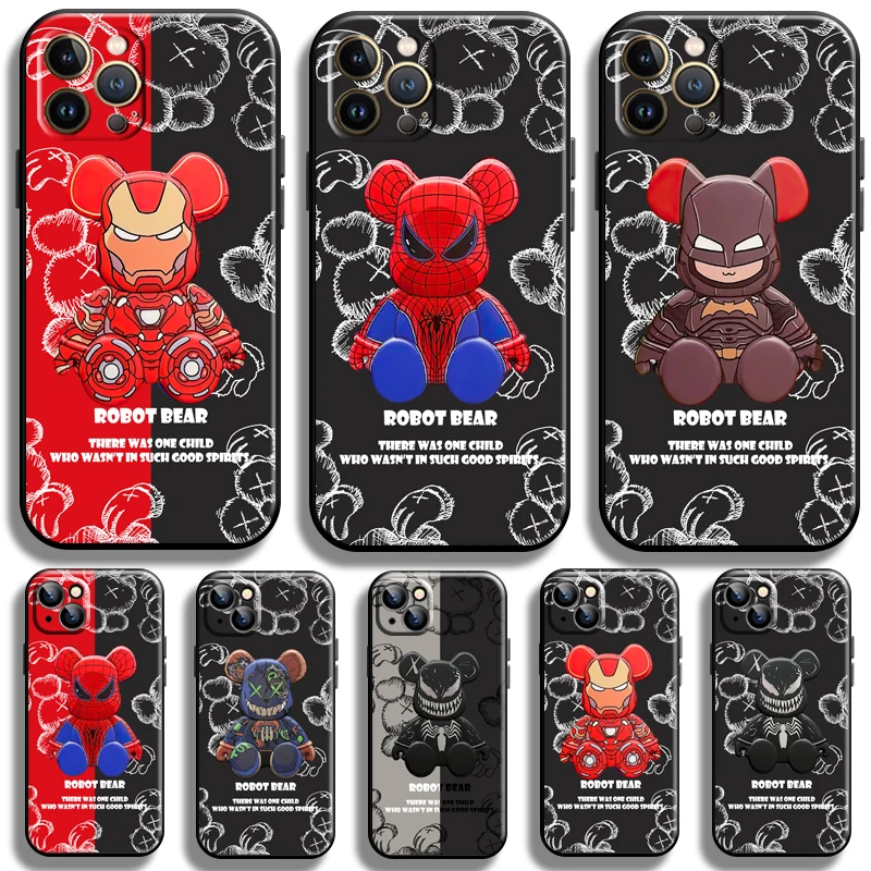 

Marvel Venom Spiderman Cute Bear For Apple iPhone 13 12 11 Pro Max 12 13 Mini X XR XS Max SE 6 6S 7 8 Plus Phone Case Funda TPU