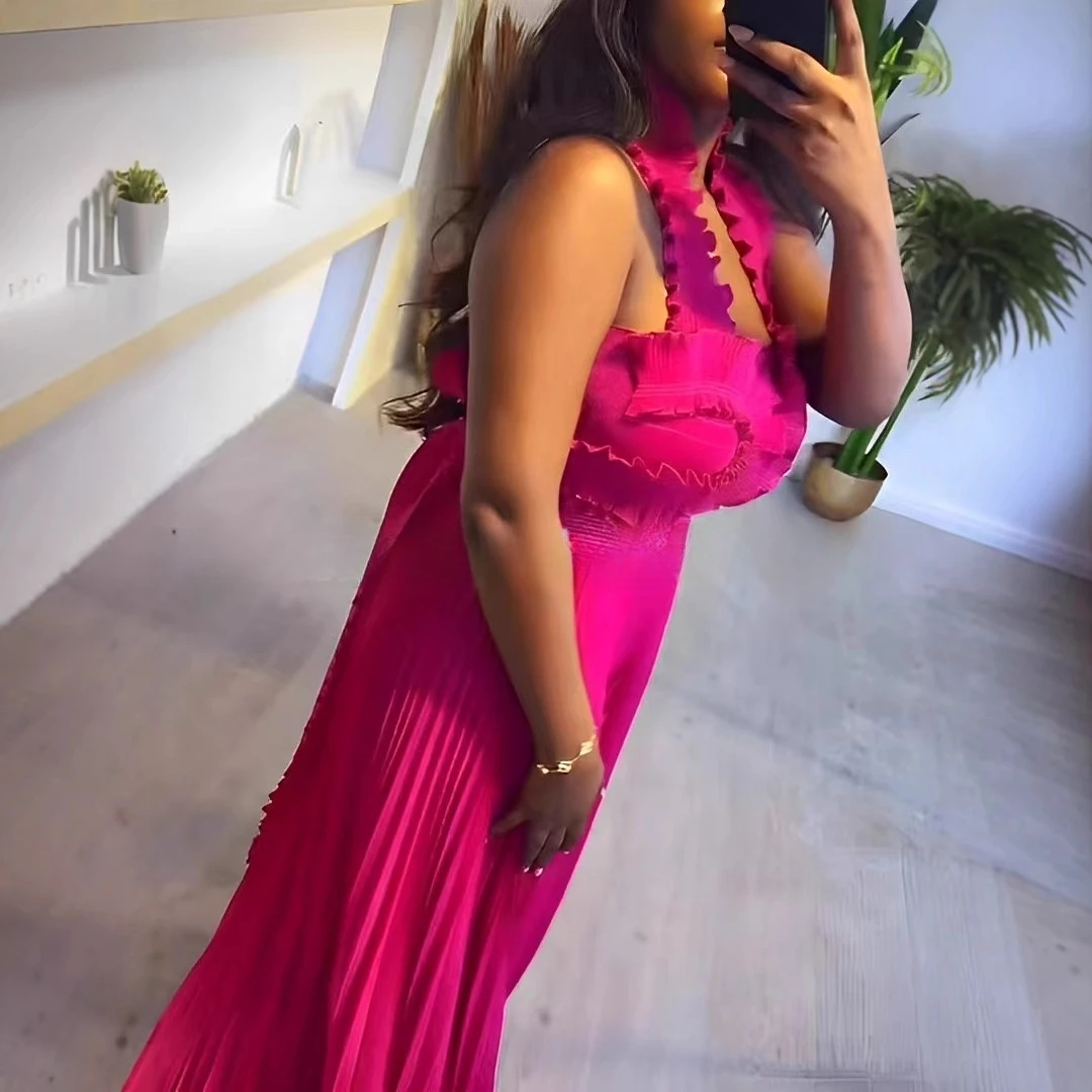 Женский комплект из двух предметов плиссированный топ с V-образным вырезом и юбка