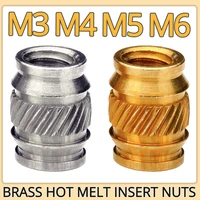 m3 m4 m5 m6 brass insert nut hot melt copper heat knurled thread insertion stainless steel injection molded embedded fasteners