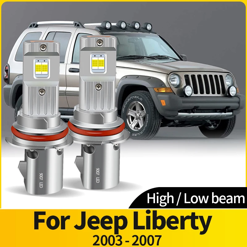 

2 шт. Canbus LED 9007 HB5 фара HI/LO Beam светодиодные автомобильные фары супер яркие 6500K турбовентилятор CSP для Jeep Liberty 2003-2007