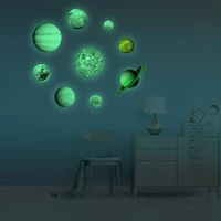 9pcs luminous cosmic sticker creative planetary space poster art bedroom wall decal children room decoration home decor