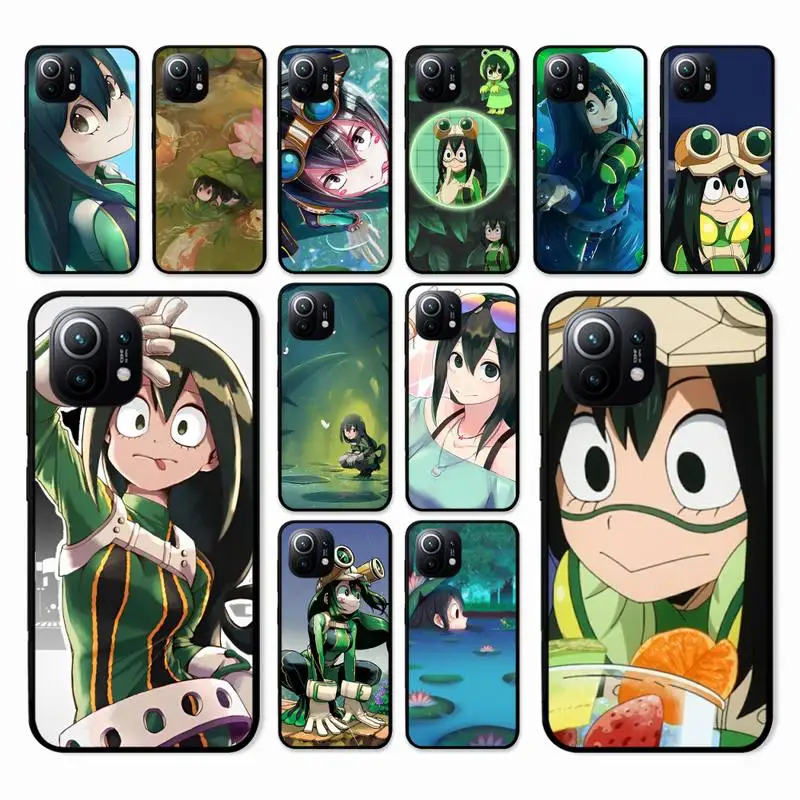 

Anime Asui Tsuyu Phone Case for Xiaomi Mi 12s Ultra 11 11x 10t 9 8 Se 12 Note 10 Pro Lite Poco X3 F3 M3 Cover