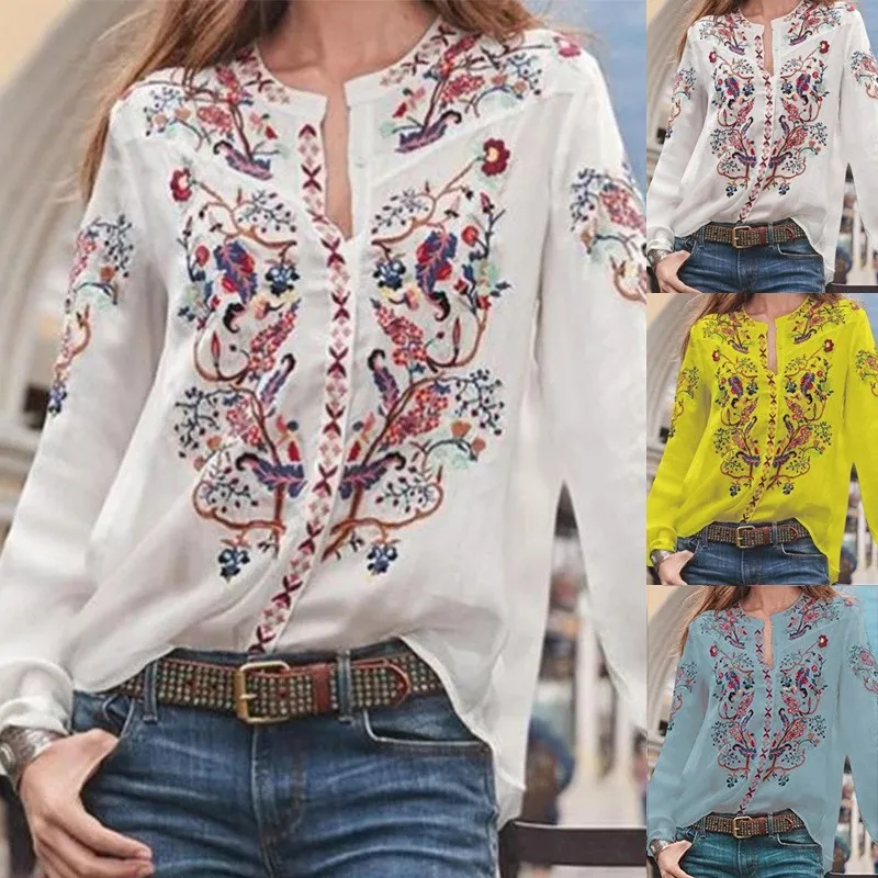 

Casual Comfortable Loose Fitting Cardigan Fashionable Printed Standing Neck Autumn And Winter 2023 Long Sleeved Womens Shirt Top