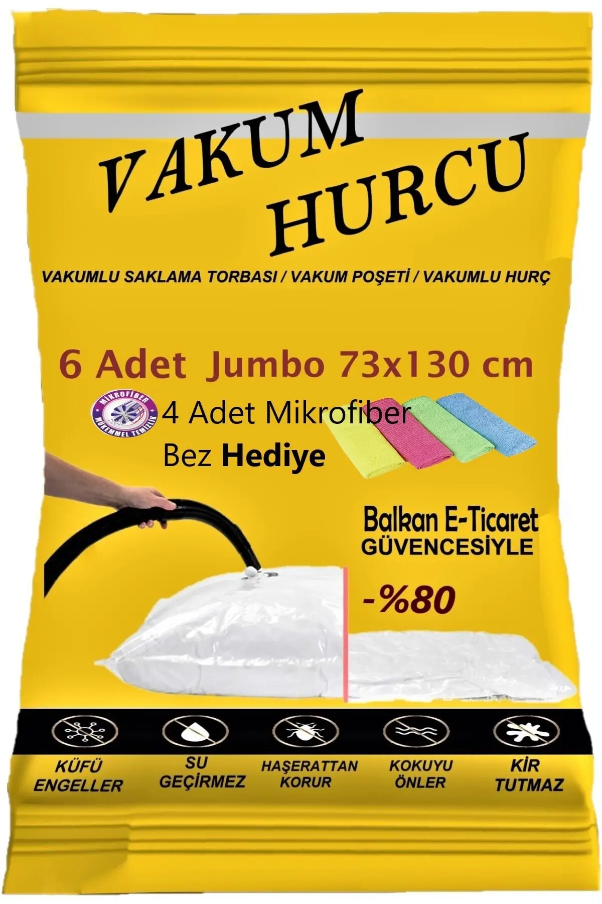 

Набор из 6 вакуумных пакетов Jumbo 73x130 см-вакуумный пакет-