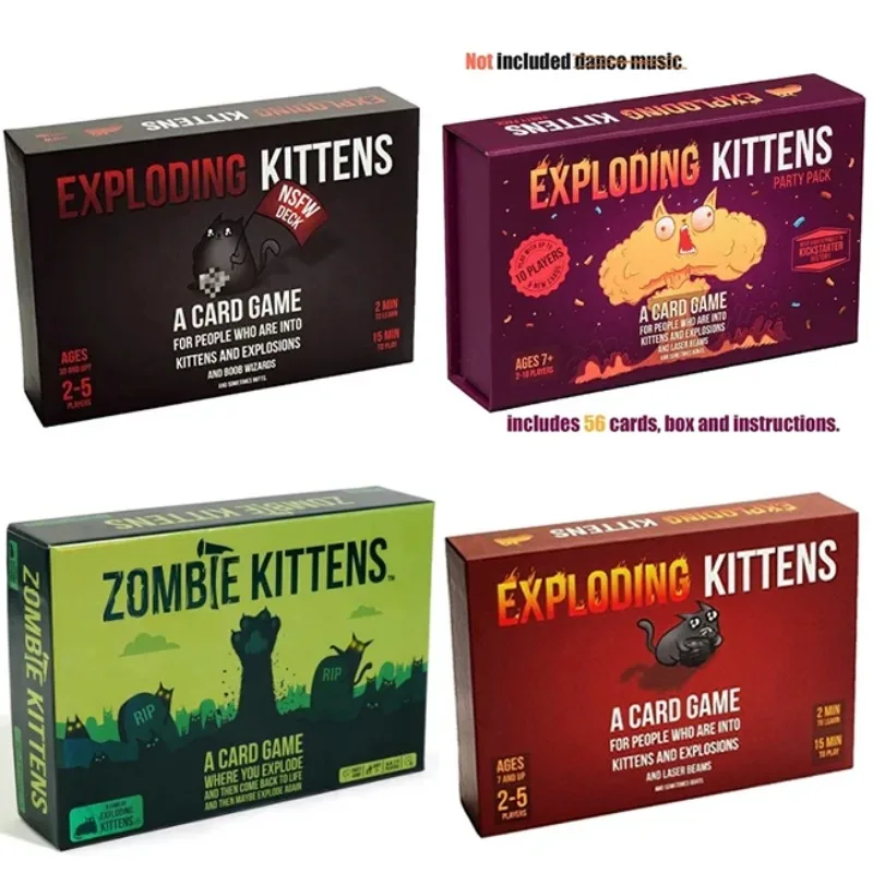 Карточная Игра Exploding Kittens Оригинальная Версия NSFW Эластичные Котята Импульсные
