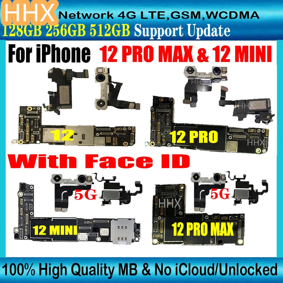 Бесплатная iCloud разблокированная материнская плата для iPhone 12 Pro Max с