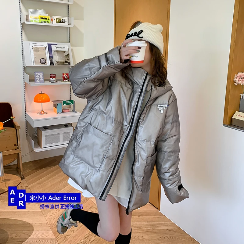 Korean high-quality down jacket bright color loose warm couple white duck down hooded coat thickened men's and women's unisex