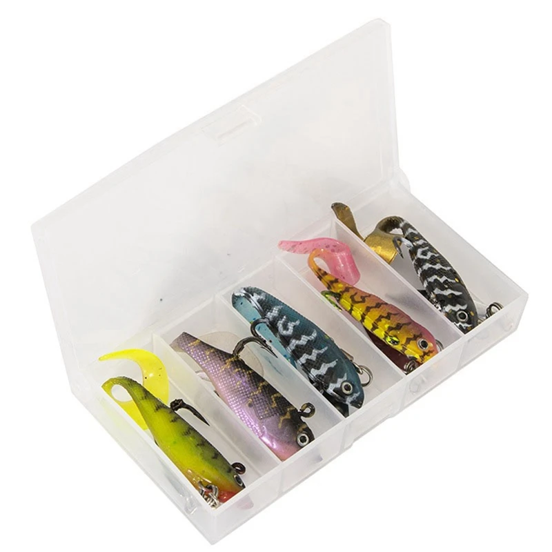 

1Set Soft Bass Shad Bait Shad Minnow Paddle Tail Swim Bait Fishing Baits For Bass Trout Walleye Crappie