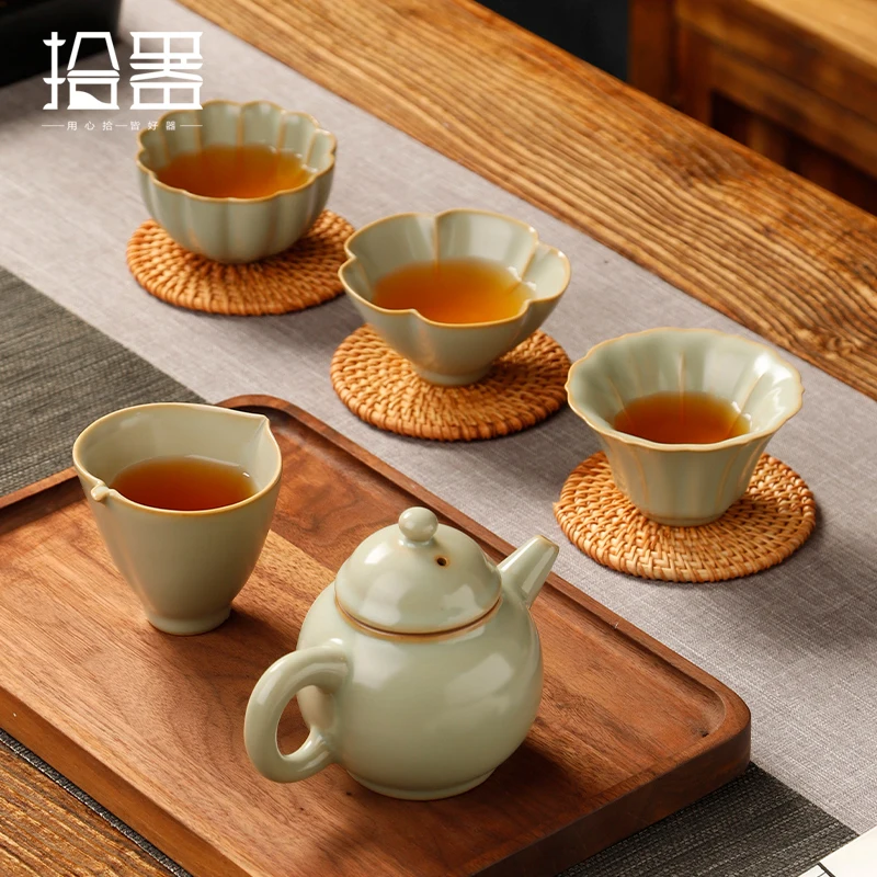 Douqing Ru чайная чашка для печи, чашка для чая кунг-фу, керамическая чашка Master, чашка с крышкой санкai, чайная чашка, чайный набор