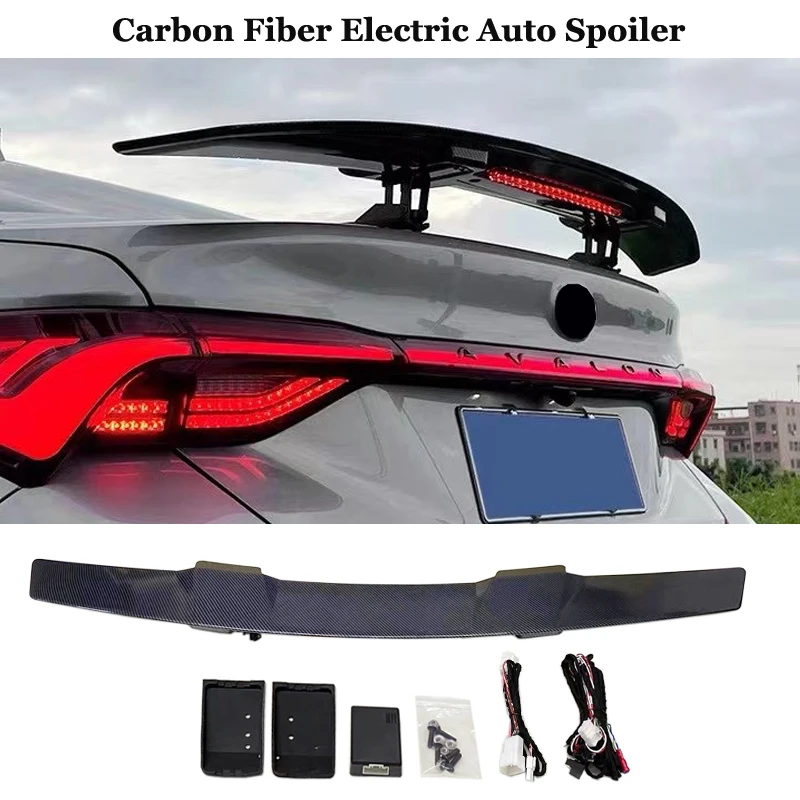 

NEW Electric Automatically Universal Rear Trunk Tail Boot Lid Car Spoiler wing For Avalon Camry Sedan Car Glossy Carbon Fiber