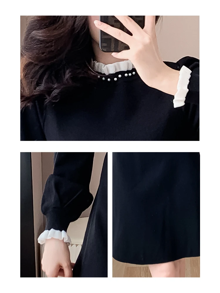 Трикотажное платье 2024 ранняя весна новинка для женщин осень и зима