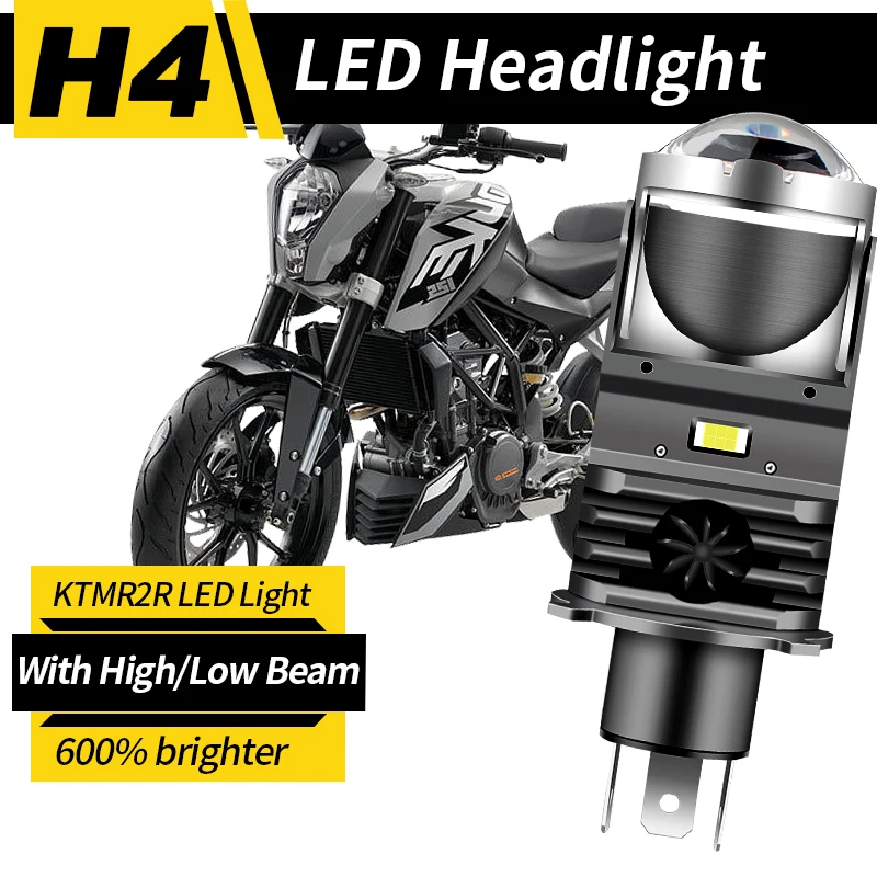 1 шт. H4 светодиодная фара для мотоцикла 25 Вт 50000LM объектив с вентилятором белый свет автомобиля Hi Lo Beam лампа для KTM Duke 250 125 200 390 650 990