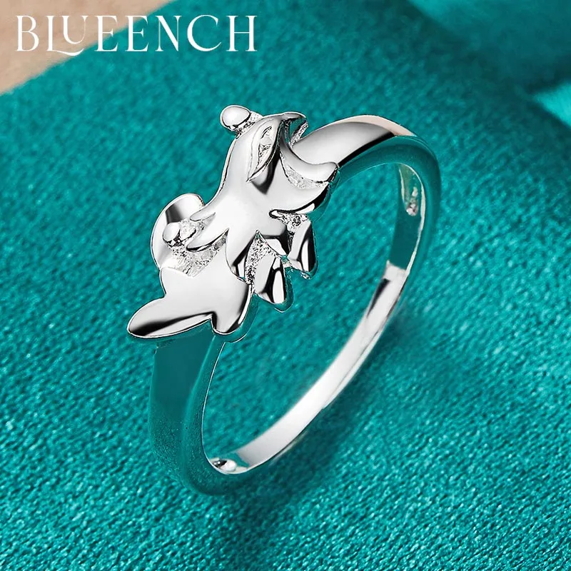 

Blueench 925 sterling silver flower ring is suitable for women's wedding party fashion charm jewelry