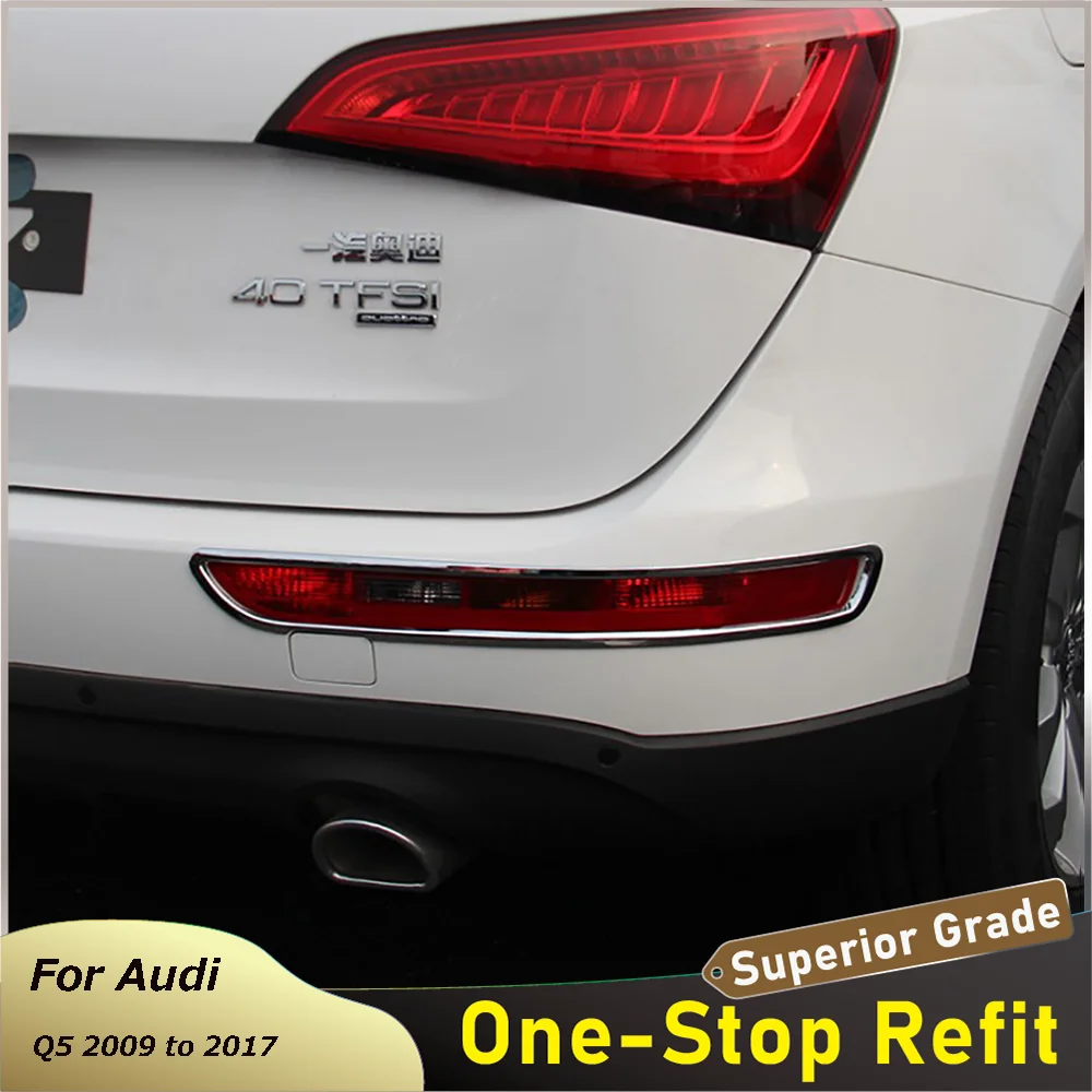 

2009 to 2017 For Audi Q5 ABS Chrome Car Rear Fog Light Cover Frame Tail Bumper Fog Lamp Cover Sticker