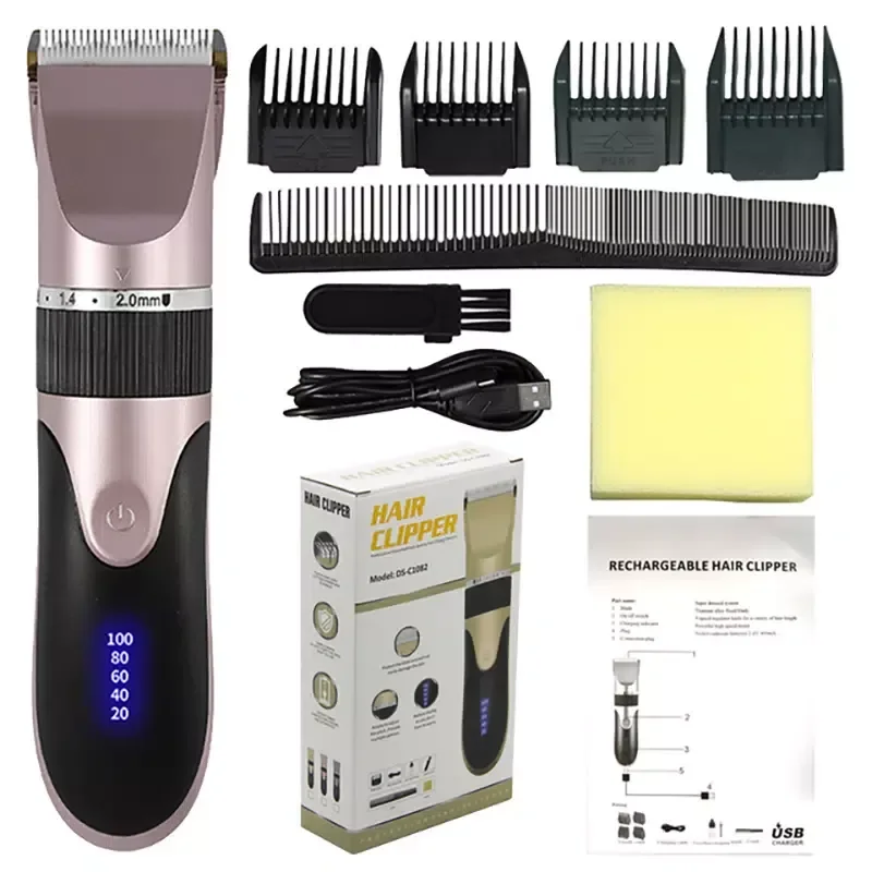 

NEW2023 5-Speed Cutter Head 5-tunning Strong Long Battery Led Hair Clipper