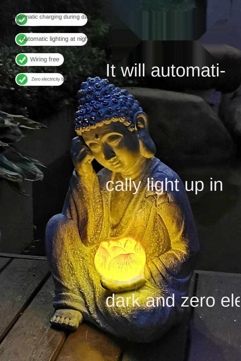 

Lotus Buddha Statue Garden Villa Tea Room Zen Chinese Courtyard Entrance Decoration Balcony Gardening Landscape Landscape