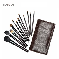 rancai 12pcs makeup brushes set with bag pincel maquiagem powder contour blush face kabuki brush cosmetic beauty tools goat hair
