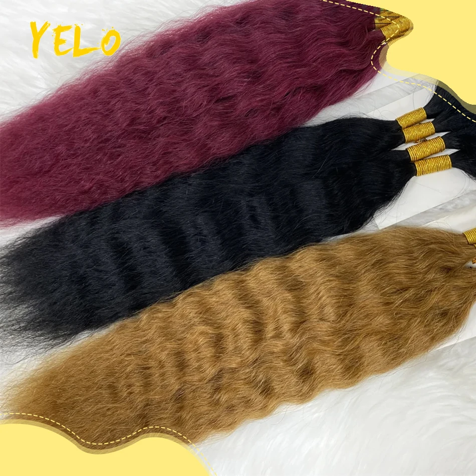 Фото Yelo Влажные и волнистые человеческие волосы для плетения Super Bulk French Wave Human Braiding Hair For Boho Braids For Salon Supply 50G 100G №2