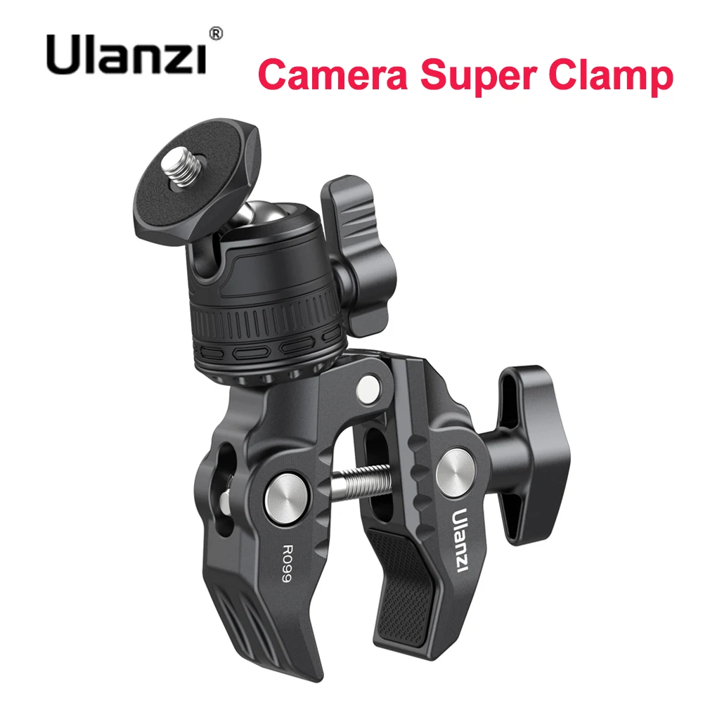 

Суперзажимное крепление для камеры Ulanzi с 360 регулируемой мини-шаровой головкой, Волшебная рукоятка с винтом 1/4 для монитора, видео, освещения