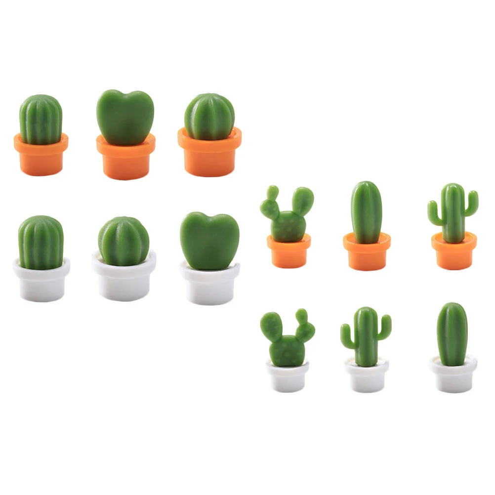 

12 Pcs Fridge Magnet Plants Decor Kitchen Decoration Cartoon Refrigerator Stickers Juicy Cactus Magnets ABS Child