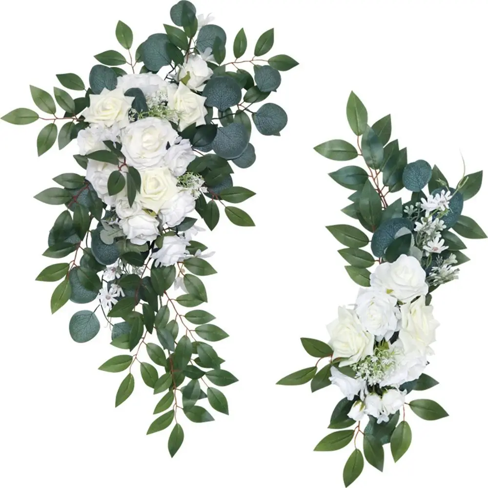 

Artificial White Flowers Wedding Arch Backdrop Decor Flower Wall Door Threshold Flowers Wreath Living Room Party Pendant Garland