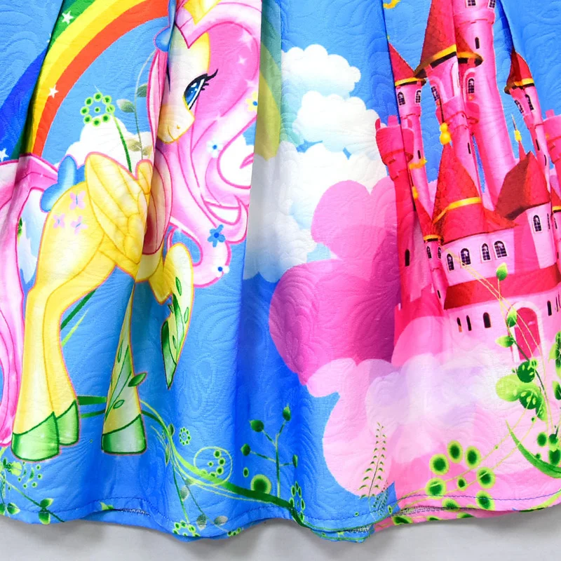 Летнее праздничное платье с единорогом для маленьких девочек бабочками школьное