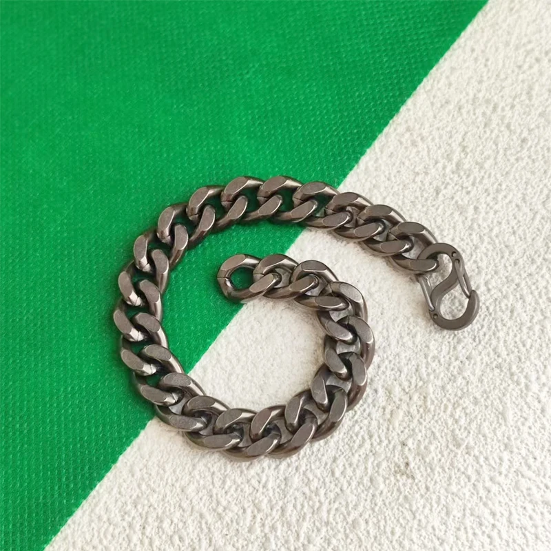 Браслет-цепочка из титана ширина 10 5 мм мужской браслет с кубинской цепочкой