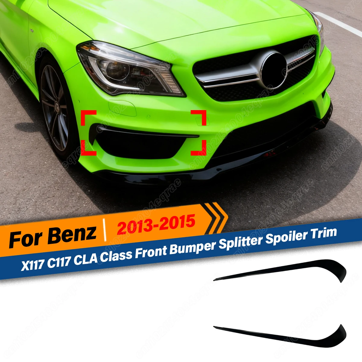 Фото Комплект сплиттеров-спойлеров для переднего бампера Mercedes-Benz CLA Class X117 C117 CLA45 CLA200 CLA220 CLA250 CLA260 AMG 2013 2014 2015 №1