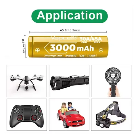Аккумулятор Vapcell INR 18650 3000 мАч