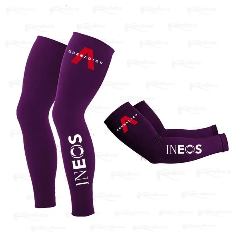 

INEOS Team Purple Leg Warmers UV Protection Cycling Arm Warmer Breathable Bicycle Running Racing MTB Bike Leg Sleeve 2022 New