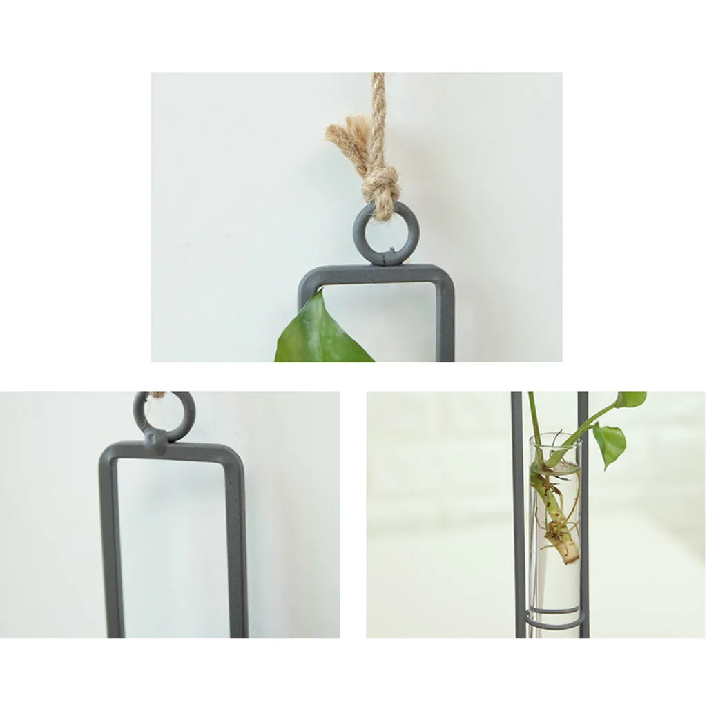 Nordic Home Decoration Flower Wall Vase Flower Test Tube Vases Clear Glass Container Wall Hanging Air Plant Flower Bottle Vase images - 6