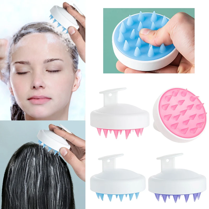 

Silicone Shampoo Brush Head Scalp Massage Comb Hair Washing Comb Body Massage Brush Bath Shower Brush Salon Hairdressing Tool